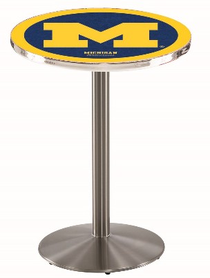 28" or 36" logo pub table, Stainless, 36" or 42" high