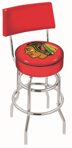 Chrome swivel seat bar stool with NHL logo