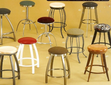 metal swivel seat bar stools, counter stools without back